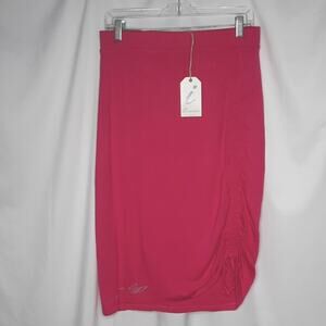 Illuminative Hot Pink Ruched Straight Skirt Medium